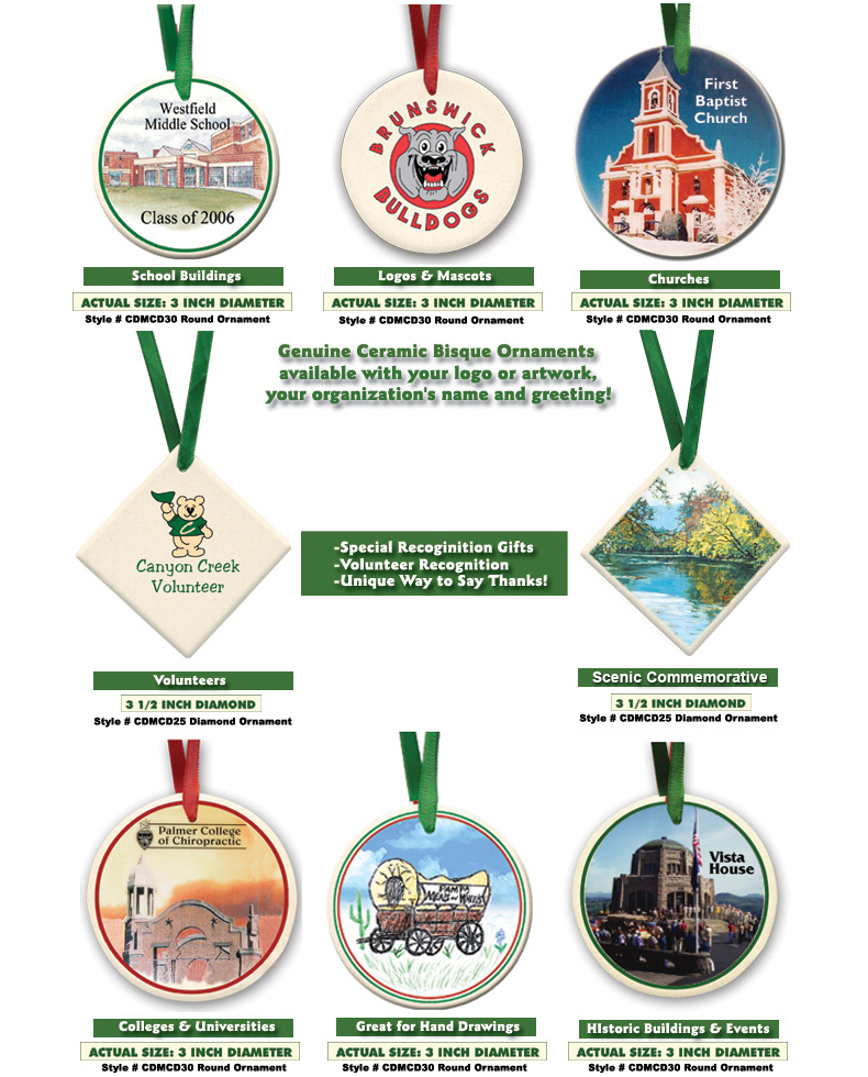 Full Color Ceramic Bisque Ornaments Full Color Ceramic Bisque Ornaments